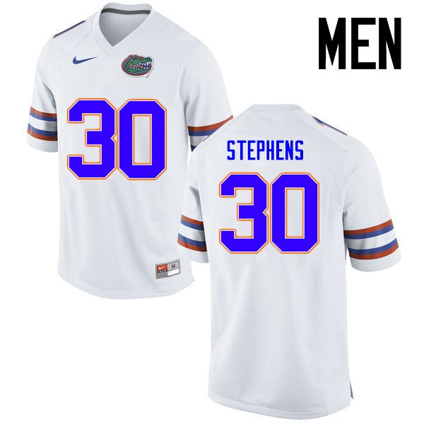 Florida Gators Men #30 Garrett Stephens College Football Jersey White